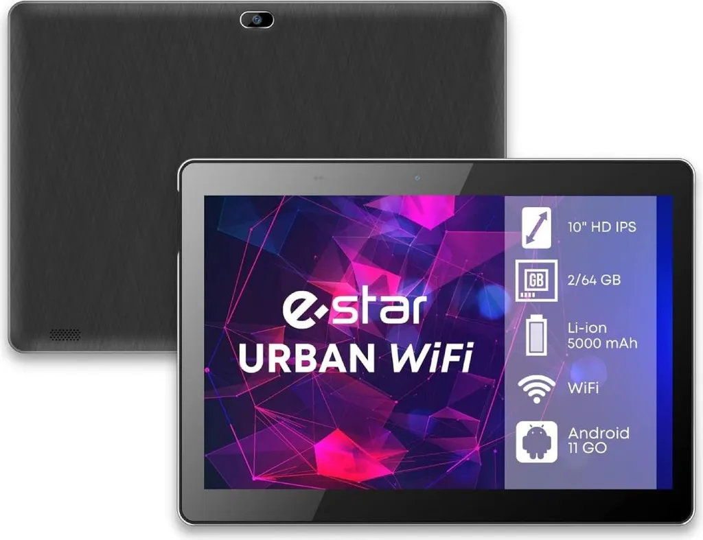 Tablette e-STAR Urban 10 10.1 pouces 64Go WiFi Noir pour le Multimédia