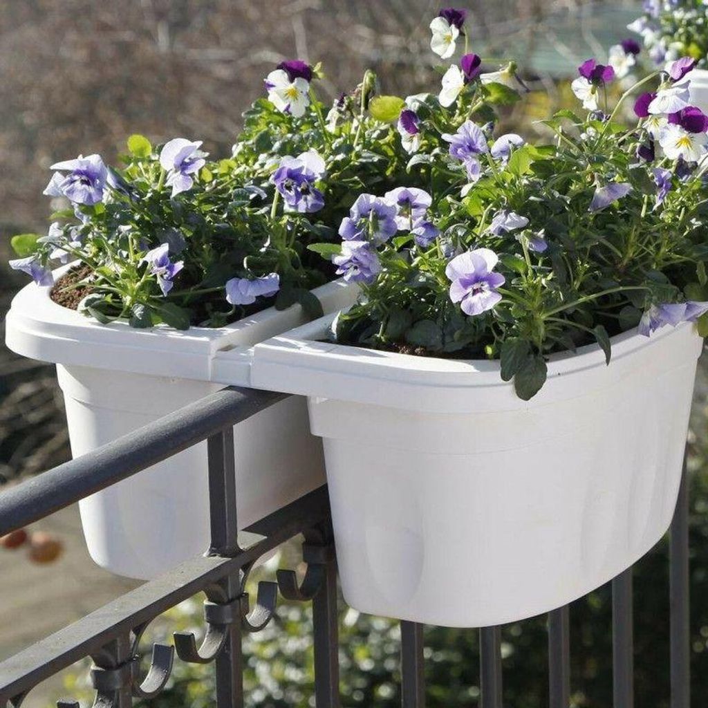 Double jardinière - KLUNIA - 40 cm - Blanc Image du produit 