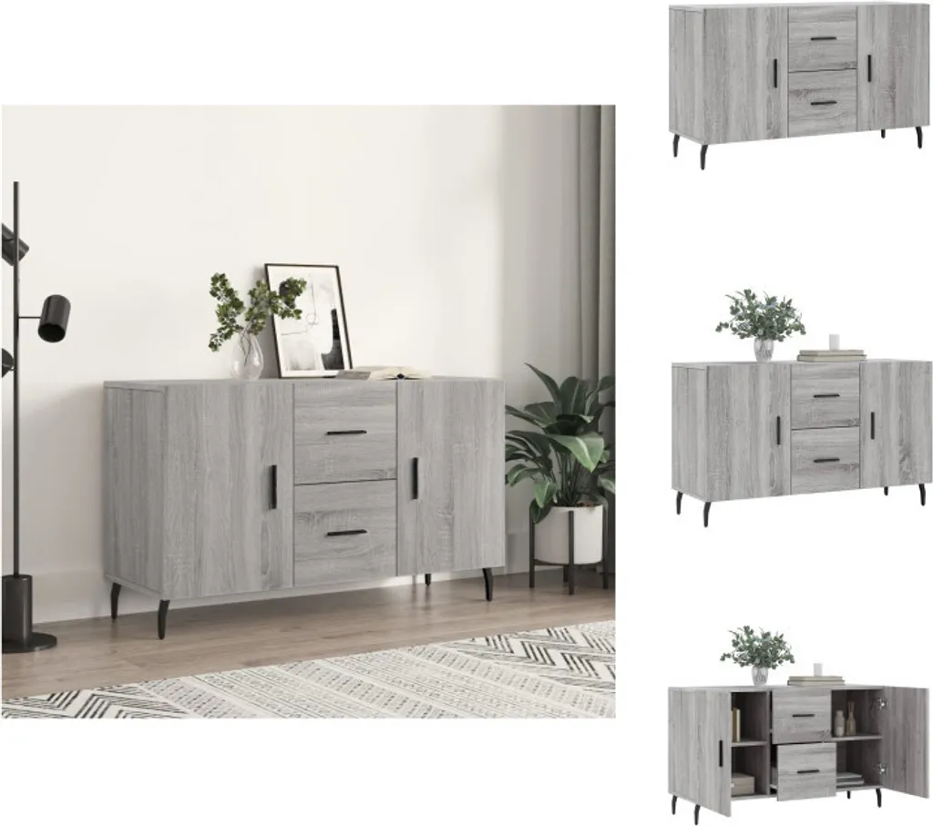 Madia Moderna Grigio Sonoma 100x36x60 cm VidaXL - Arredo Minimalista
