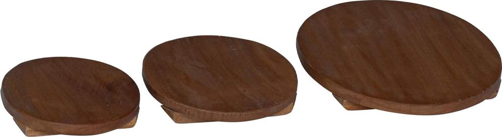 Pflanzenhocker 3 pcs Braun Mahagoni Holz