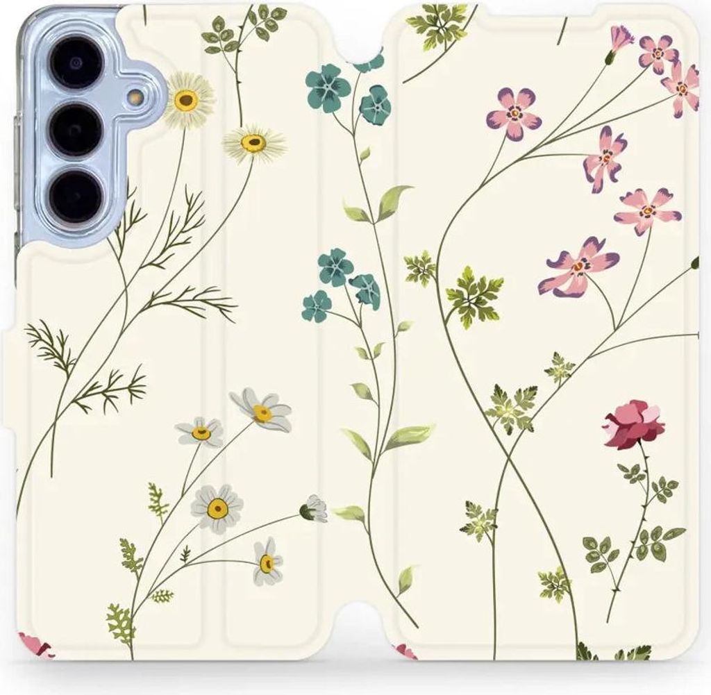 Handyhülle mit klappe für Galaxy S25 FE, Mobiwear Book, Feldblumen