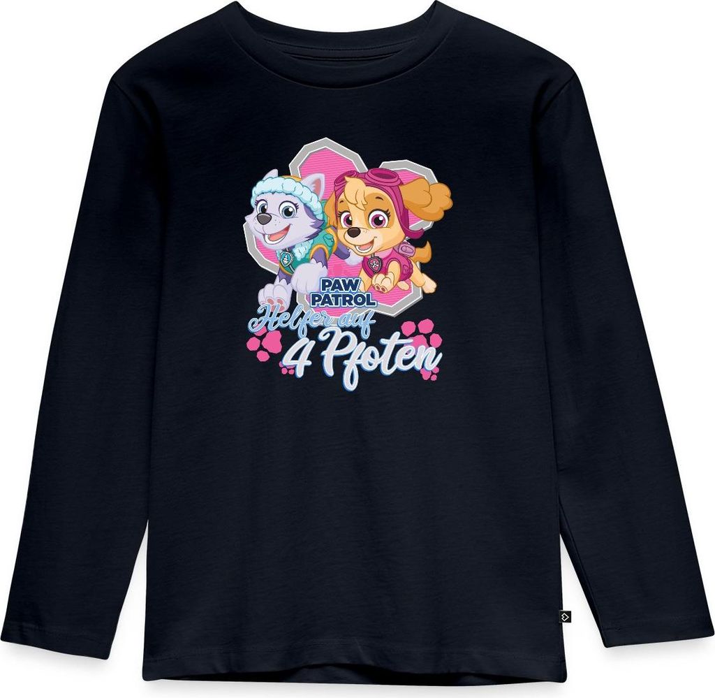 Spreadshirt Paw Patrol Skye & Everest Helfer Auf 4 Pfoten Kinder Premium Langarmshirt, 110/116 (4 Jahre), Navy