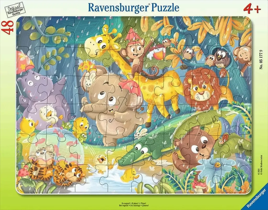 Puzzle 48 Pièces Il pleut : Calme et Concentration pour votre Enfant