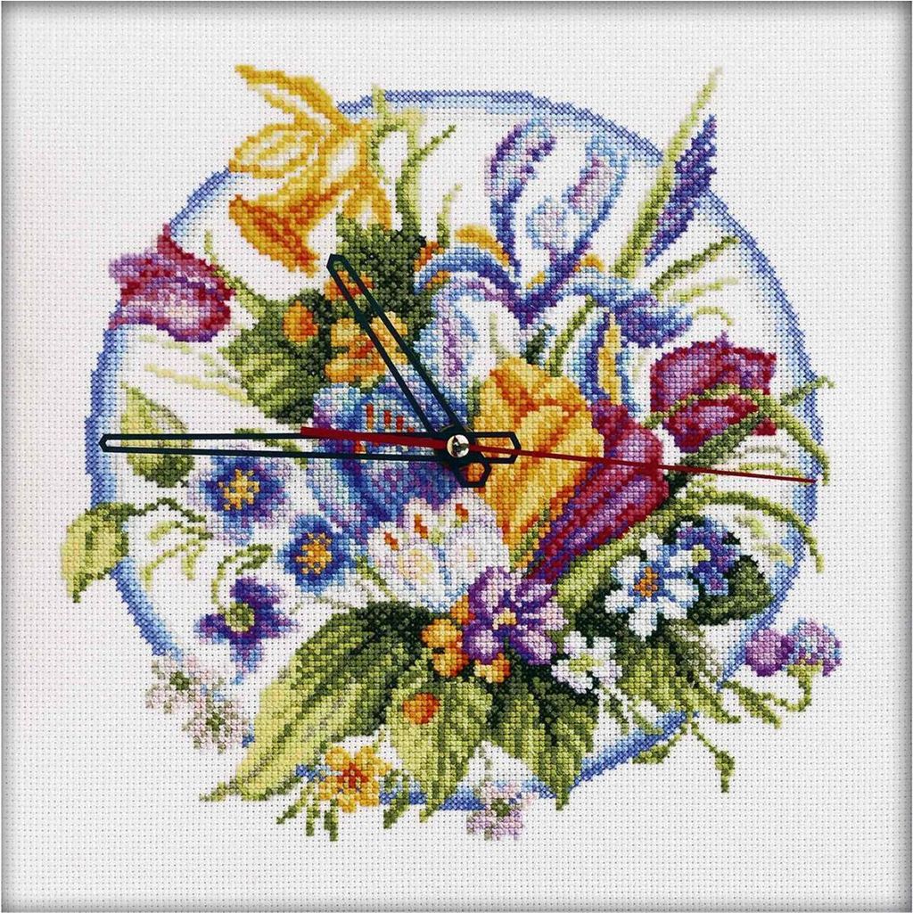 RTO Kreuzstich Set Wanduhr "Die Zeit ist gekommen!" M40012, Zählmuster, 25x25 cm