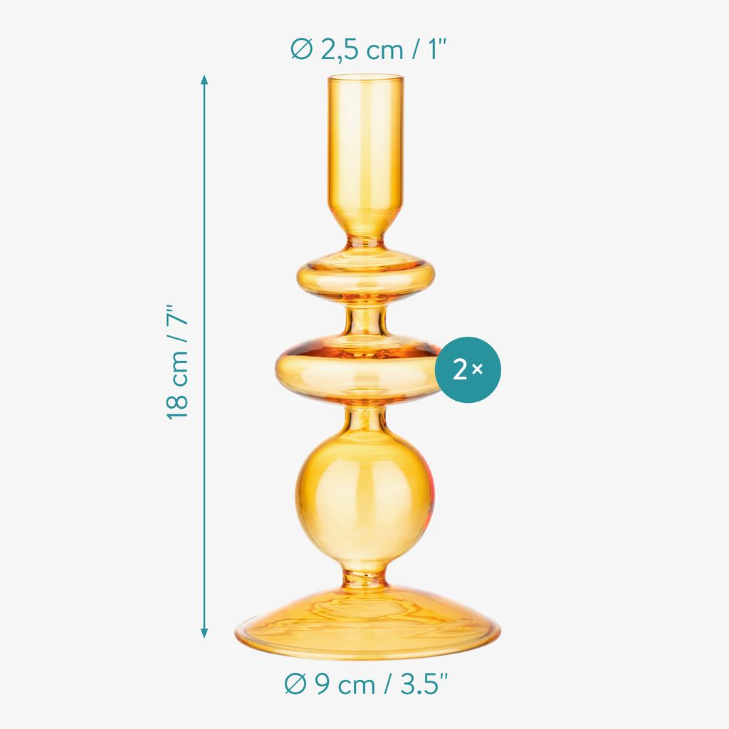 Navaris 2x Glas-Kerzenhalter für Stabkerzen - Kerzenständer Produktbild 6