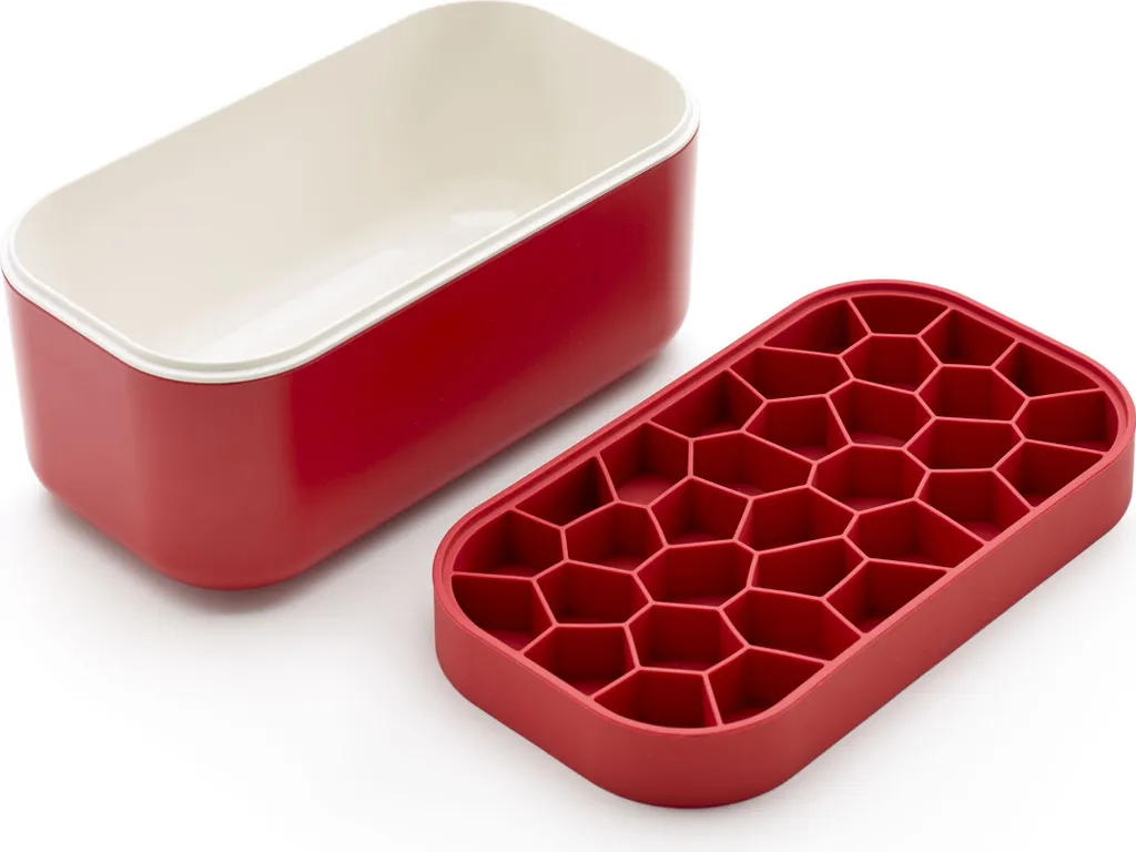 Lekue Contenitore Ghiaccio Ice Box Rosso - 1.8L con Stampo Silicone
