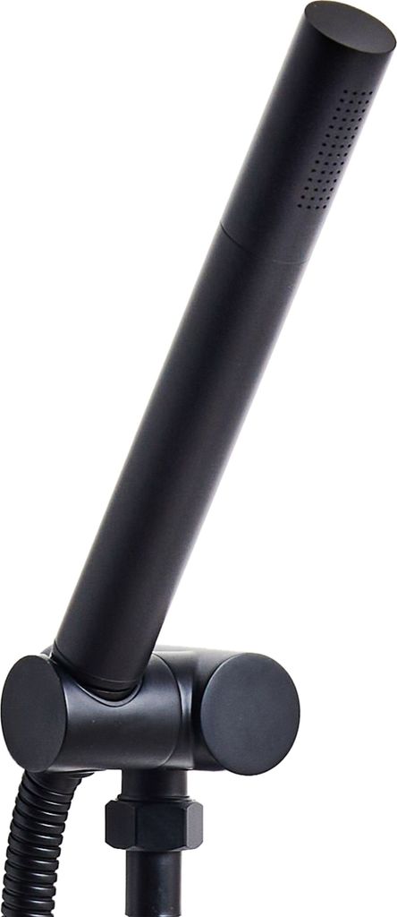 BELIANI Handbrause Schwarz Metall Rund Stab 1 Strahlart Modern Klassisch Duschkopf Badezimmer Stabhandbrause Stabbrause