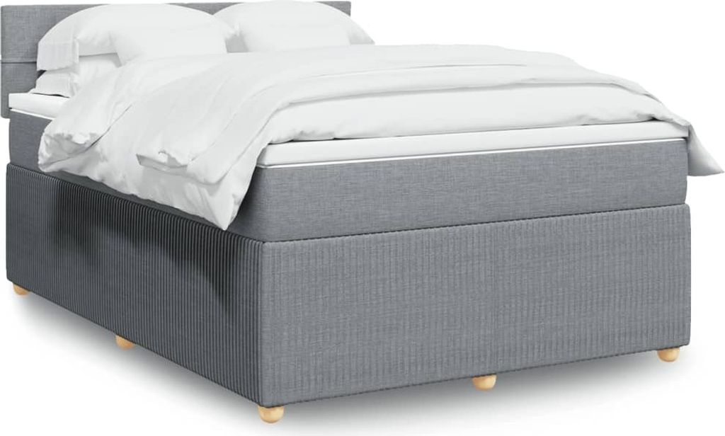 Maison Exclusive - Boxspringbett mit Matratze Hellgrau 140x190 cm Stoff