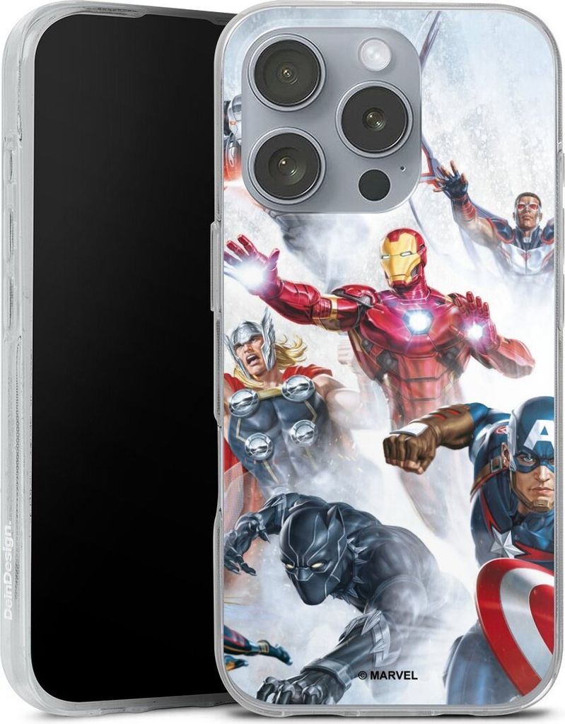 DeinDesign Handyhülle für Apple iPhone 16 Pro Silikon Hülle Case Smartphone Schutzhülle Offizielles Lizenzprodukt Marvel The Avengers