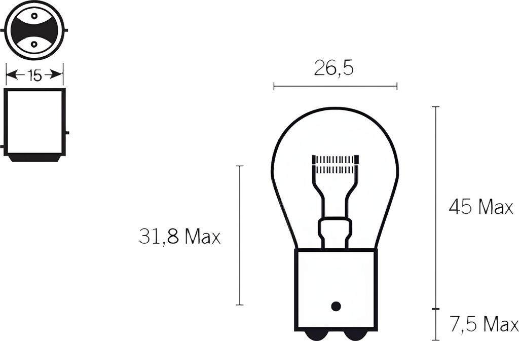 SP 1079293 TECNIUM S25 Glühlampen 12V 21/5W - x  passend Produktbild 