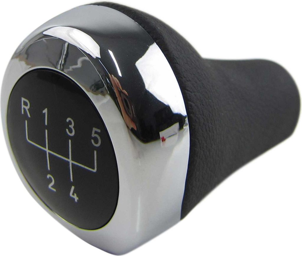 PREMIUM Edition Schaltknauf Knauf Knopf Chrom Schwarz Leder 5-Gang für BMW