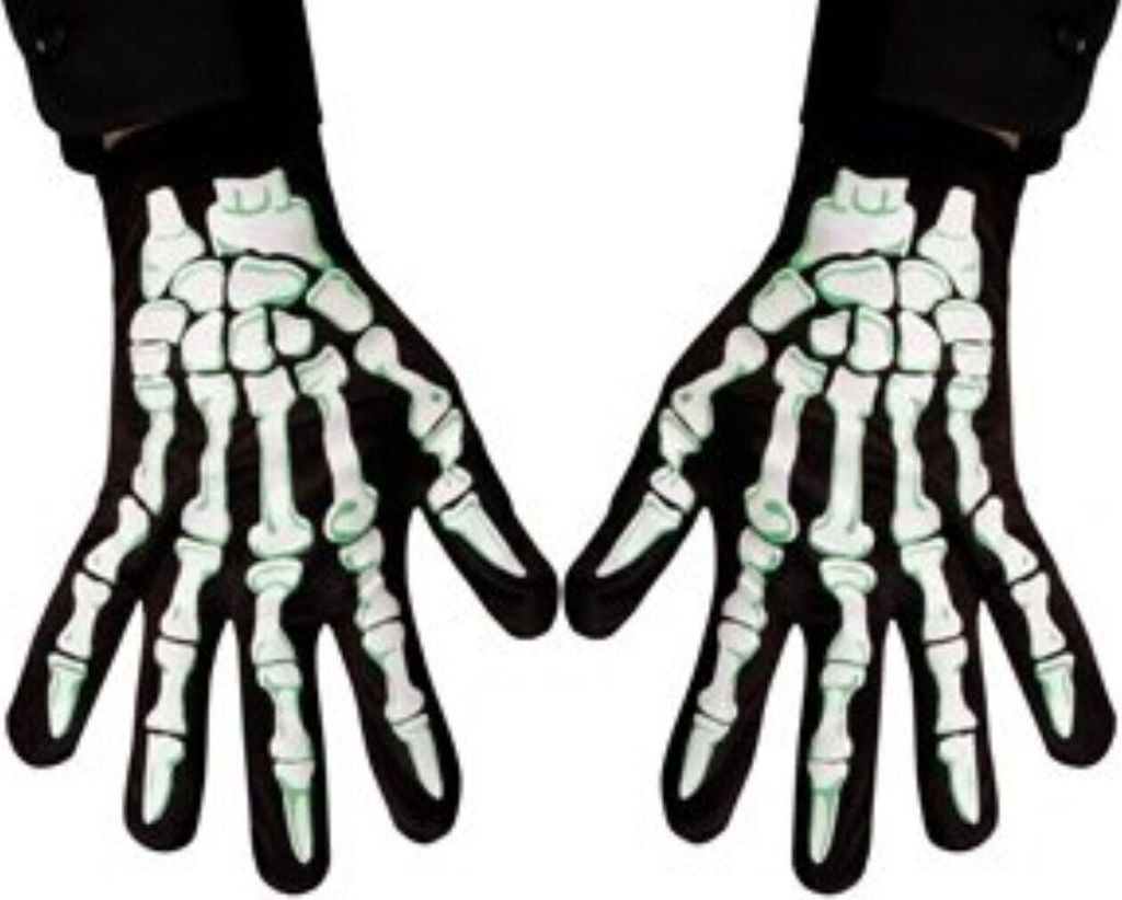 HAAC Baumwolle Skelett Handschuhe für Erwachsene für Halloween Fasching Karneval