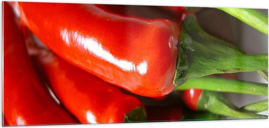 Bilder auf glas - Gemüse würzig Chili - 100x40cm - Glasbilder - Wandbilder - Kunstdruck - zum Aufhängen bereit - Wanddekoration aus Glas - Glas ...