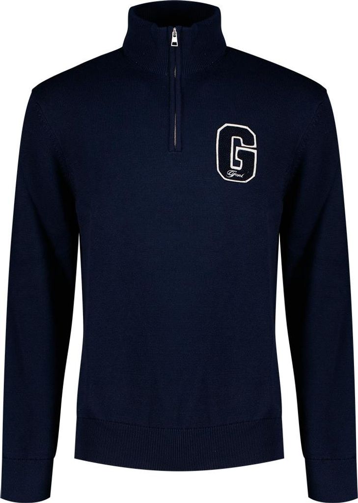 Gant Small Graphic Badge Halbzippullover Blau S Mann Blau S