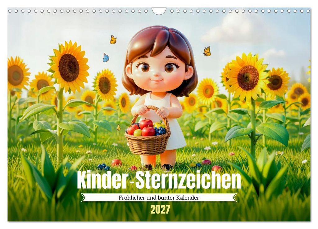 Kinder‐Sternzeichen - Fröhlicher und bunter Kalender (Wandkalender 2027 DIN A3 quer), CALVENDO Monatskalender