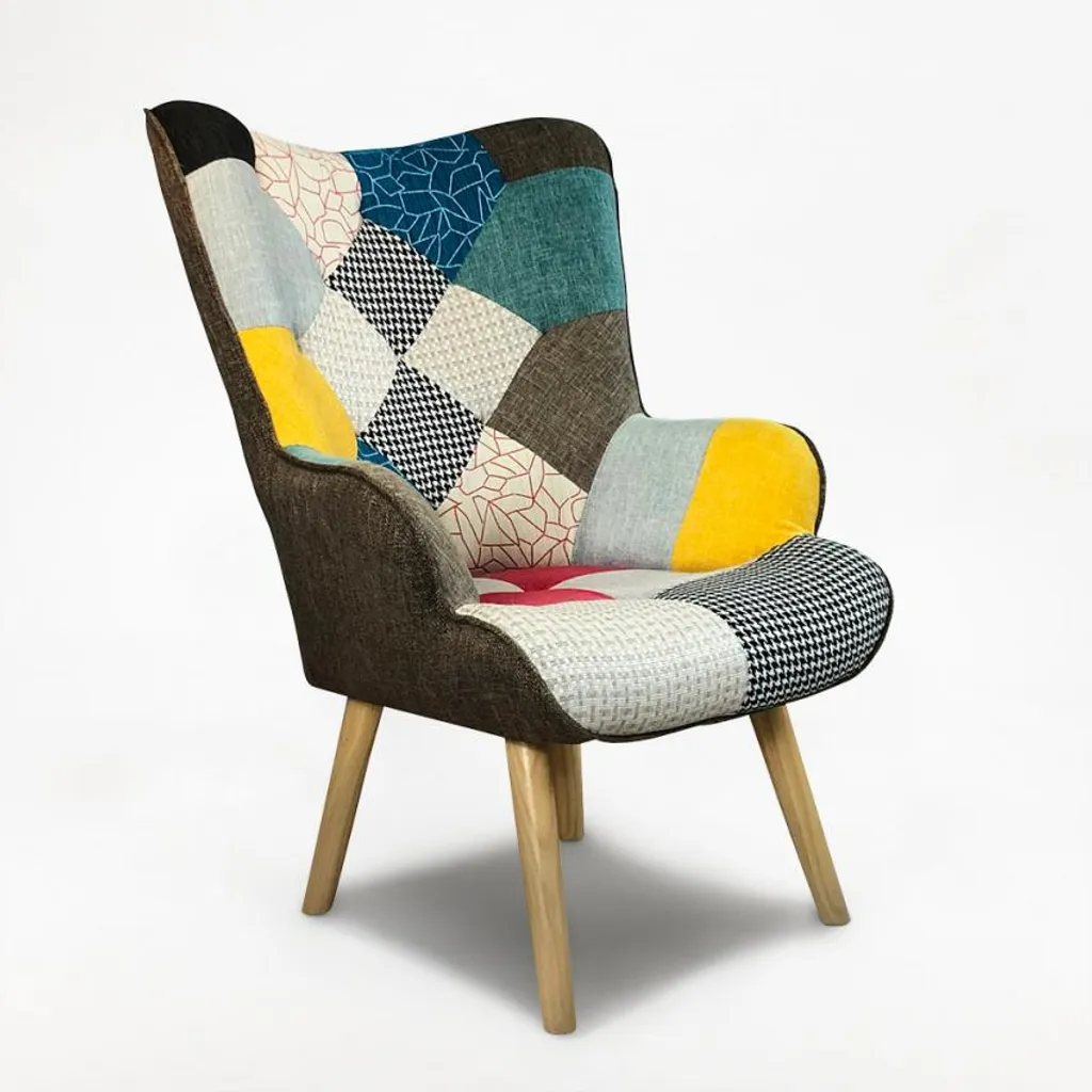 Fauteuil Patchwork pour Salon et Bureau - Siège Design Confortable Chic