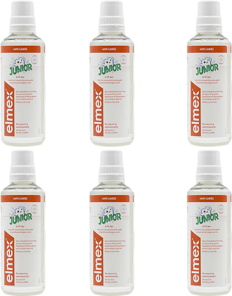 Bain de Bouche Elmex Junior 400ml - Solution Dentaire lot de 6 bouteilles