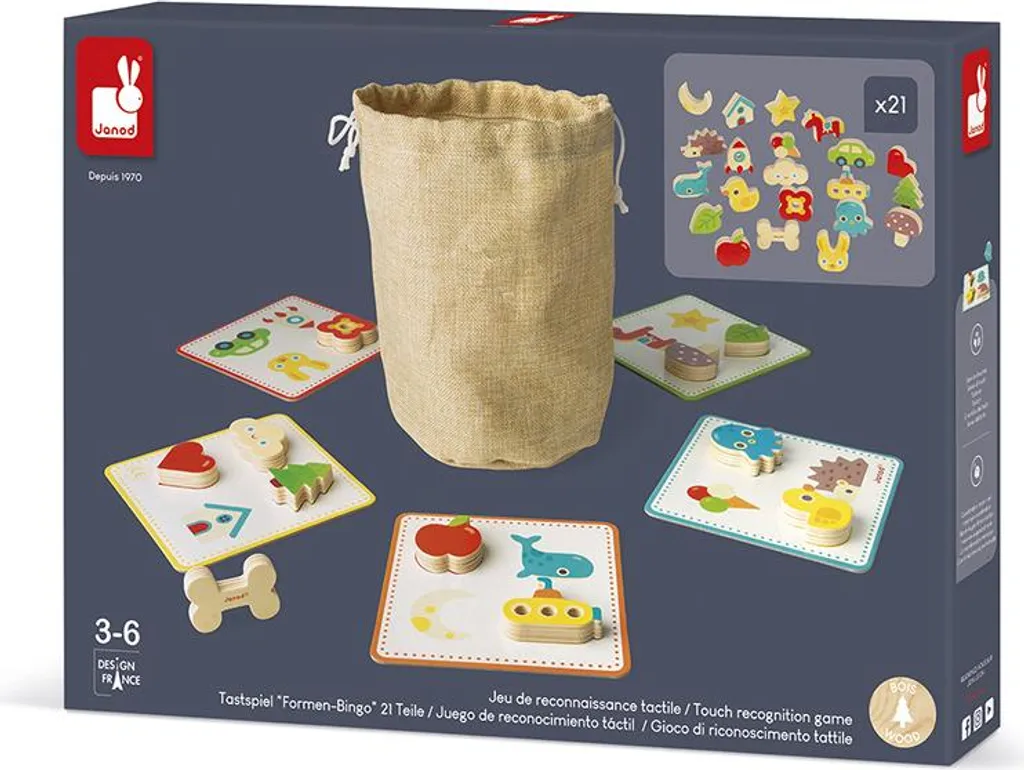 Jeu Tactile Janod Pexeso en Bois avec Textures Variées pour Apprendre
