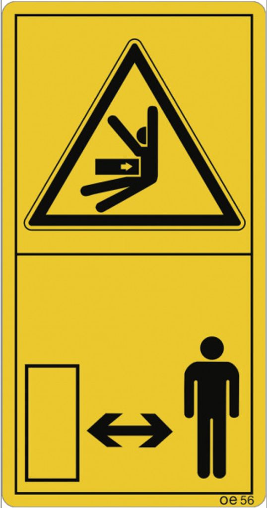 Dreifke Ausreichend Sicherheitsabstand zum ..., Folie, 50x96 mm, 10 Stück/Bogen