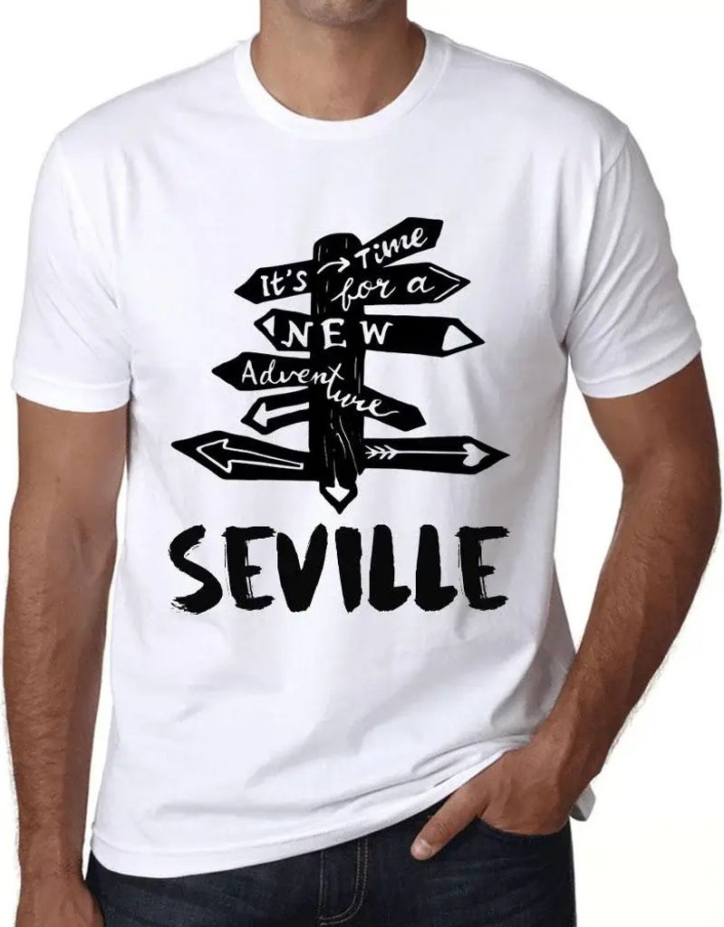 Herren Grafik T-Shirt Es ist Zeit für ein neues Abenteuer in Sevilla – It’s Time For A New Adventure In Seville – Öko-Verantwortlich Vintag...