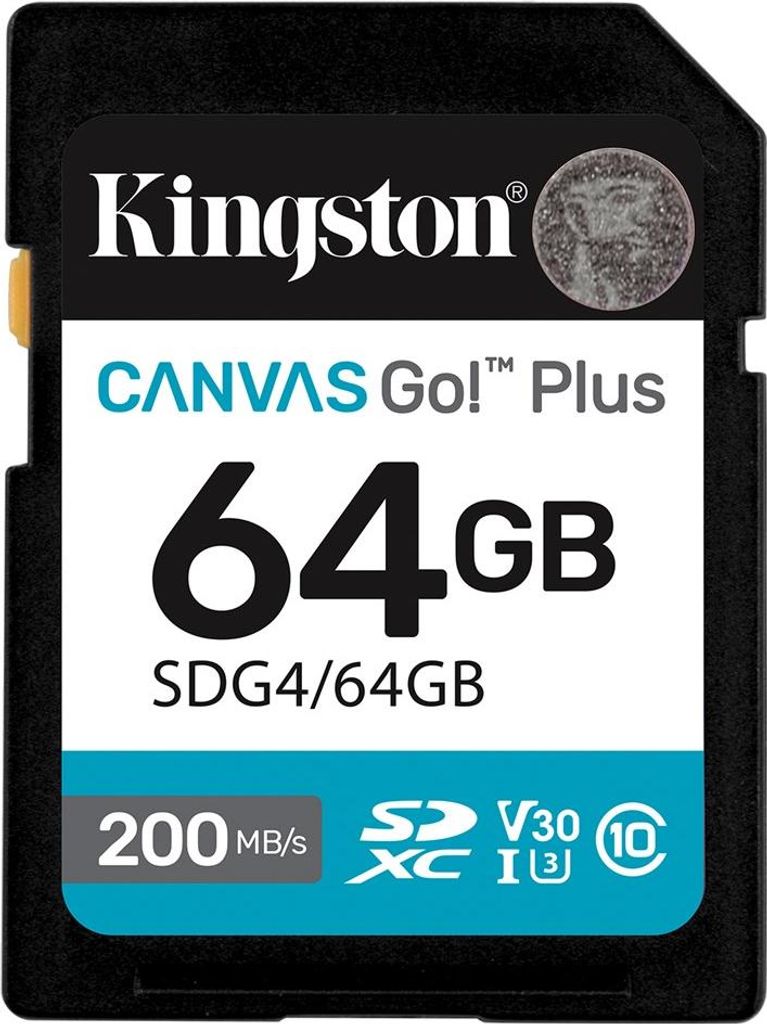 Kingston Technology Canvas Go! Plus 64GB SDXC Canvas Go Plus Gen4 200MB/s C10 UHS-I U3 V30