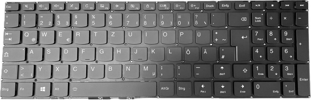DEUTSCHE - Tastatur Keyboard ohne Rahmen mit Beleuchtung kompatibel für Model: NSK-BV2SN