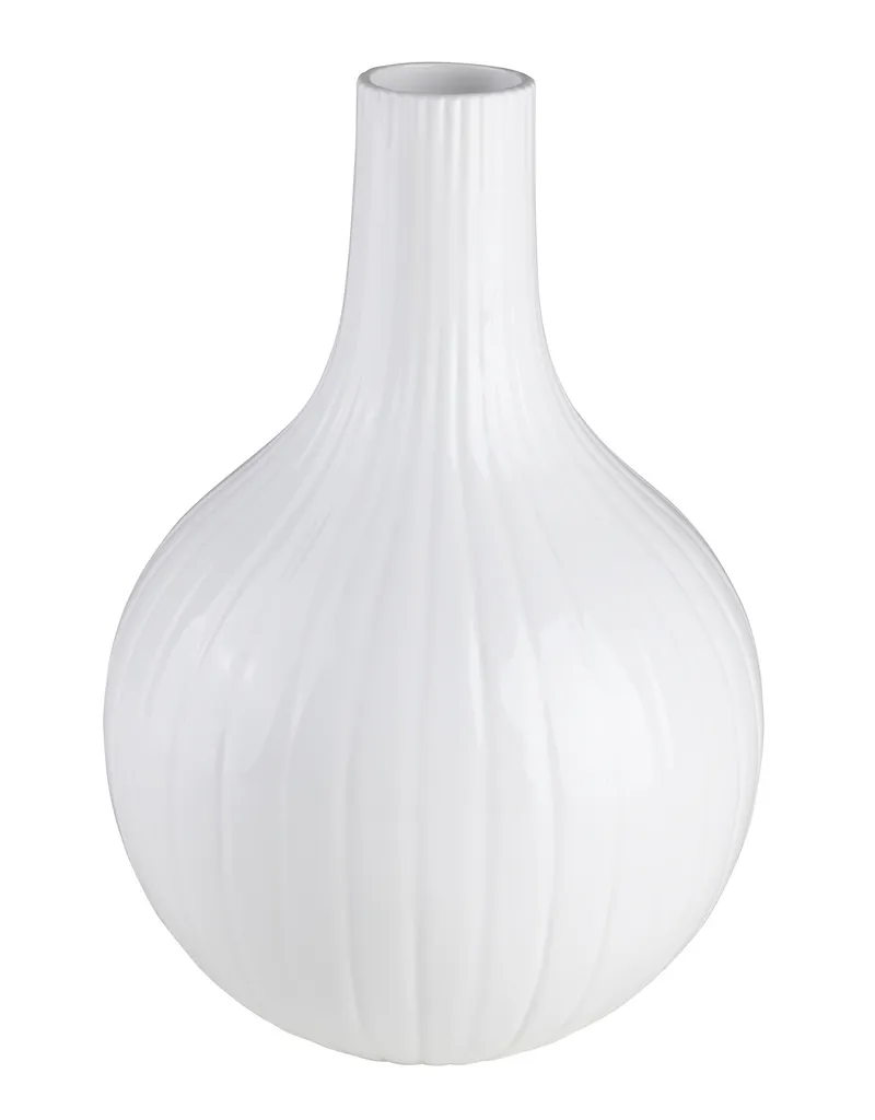 Vase à oignons compact blanc design avec aération naturelle 28cm haut