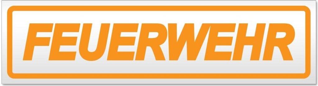 Kiwistar - Autoaufkleber - Orange - 45 x 12 cm - Feuerwehr Motiv 3 - Hinweis Aufkleber Sticker für Auto, Kfz, Fahrrad, PKW, LKW