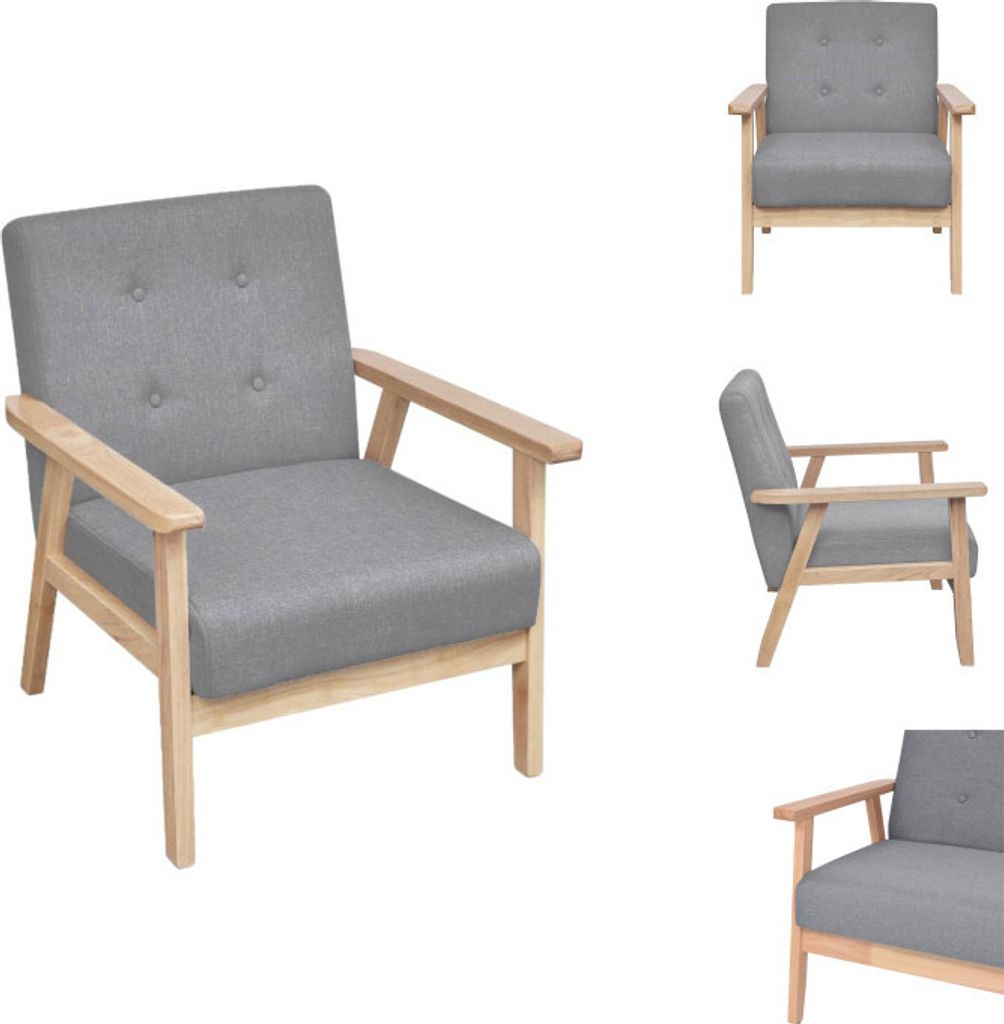 vidaXL Sessel Hellgrau Stoff - Sessel