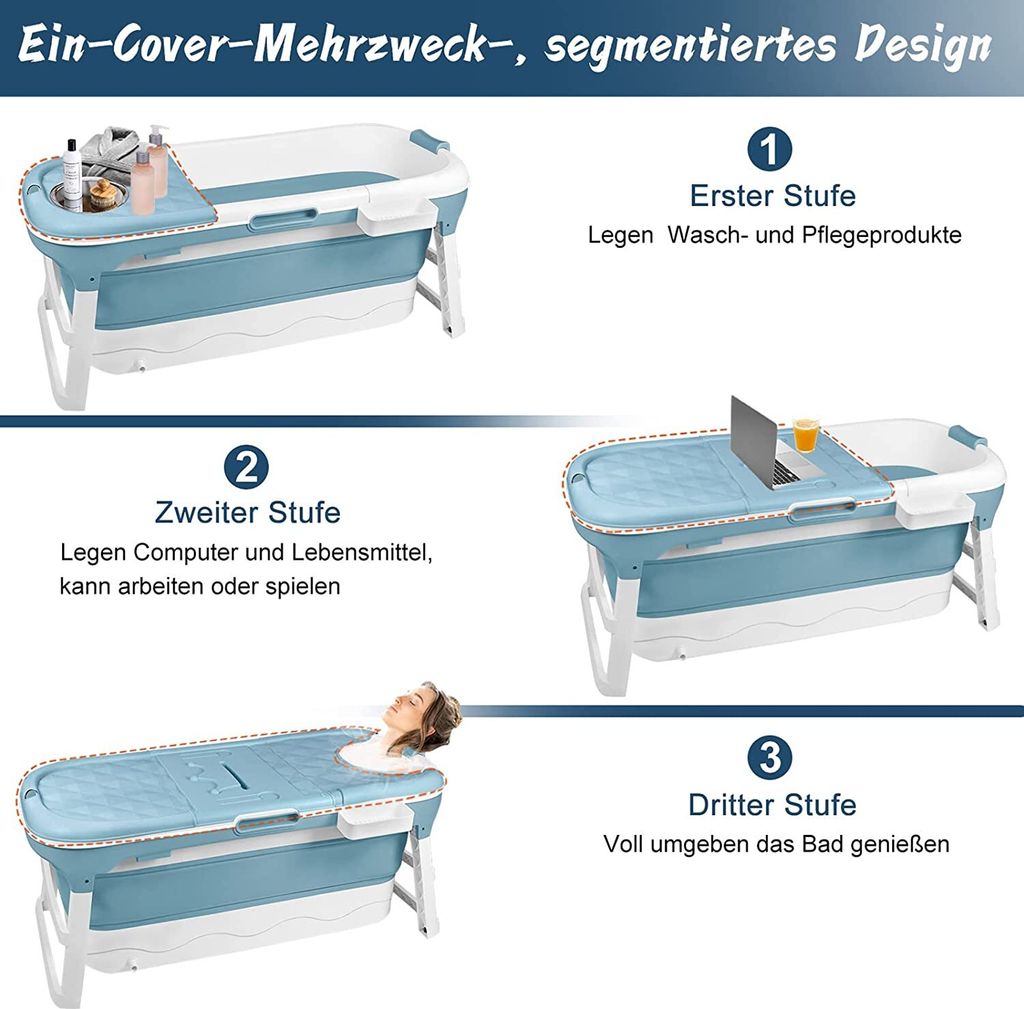 YARDIN Faltbare Badewanne Erwachsene Mobile Badewanne Produktbild 6