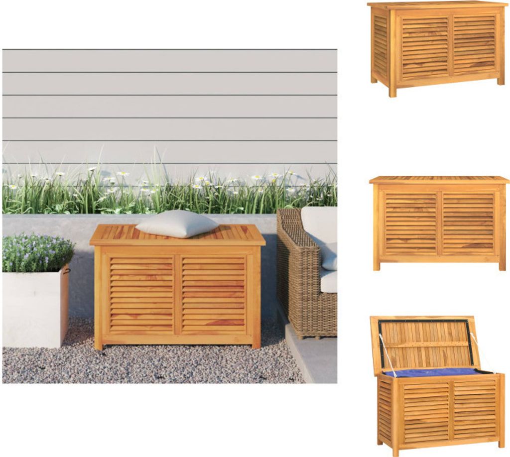 vidaXL Gartenbox mit Beutel 90x50x58 cm Massivholz Teak -  Produktbild 