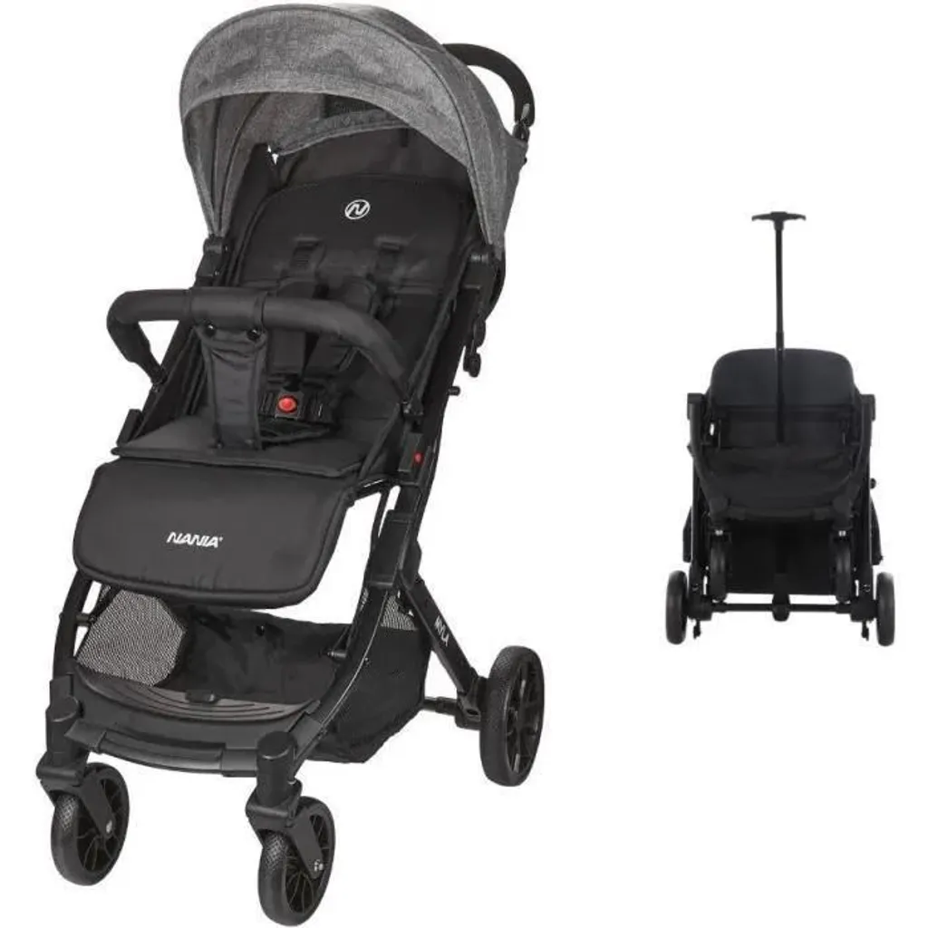 Poussette NANIA MYLA Noire compacte - La solution pour petits coffres