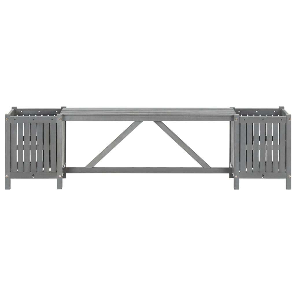 vidaXL Banc de jardin avec 2 bacs à plantes 150 cm Bois Image du produit 