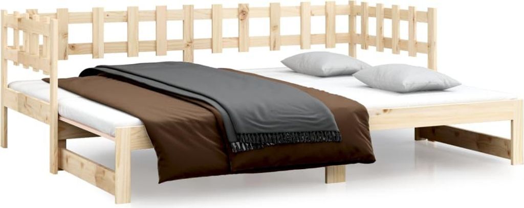 vidaXL Dagbed uitschuifbaar, 2x (90x200) cm, massief Productafbeelding 