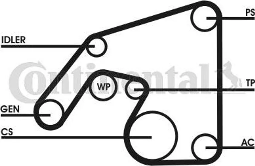 Kit de Courroie 6PK2380D1 Continental pour Révision Mercedes SL CLK