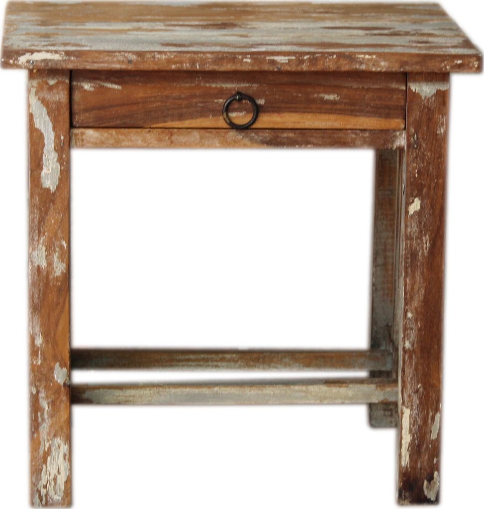 Vintage Nachttisch, Beistelltisch mit Schubfach - Modell 45, Braun, Holz, 47*48*48 cm, Kaffeetische & Bodentische