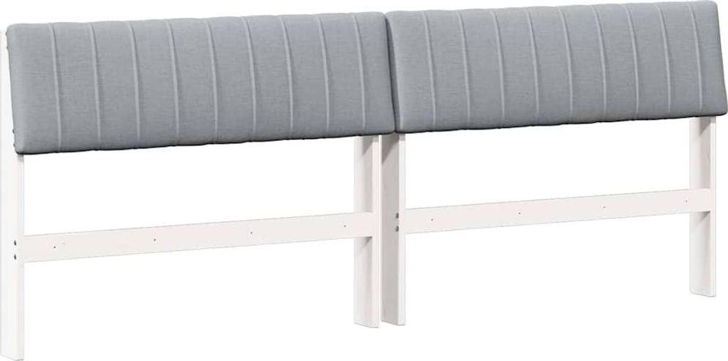 Gepolstertes Kopfteil Hellgrau 200 cm Massives Kiefernholz