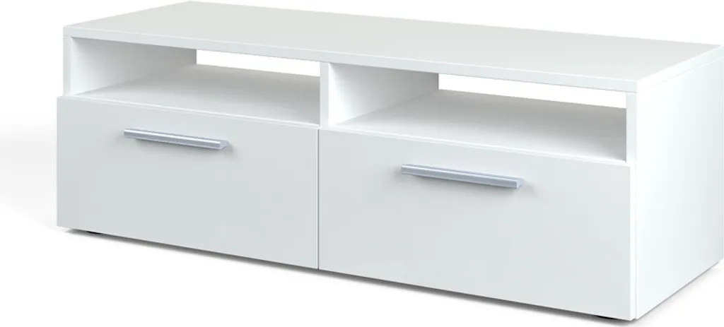 Meuble TV Vicco Diego Blanc 95cm - Support Télé pour Petit Salon 22770