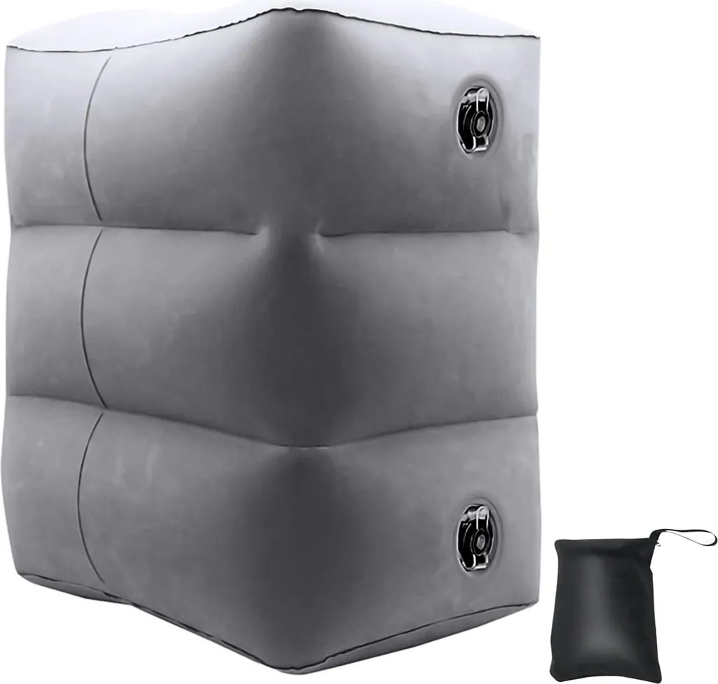 Repose-pieds bureau et voyage - Soulagement des jambes lourdes - Gris clair