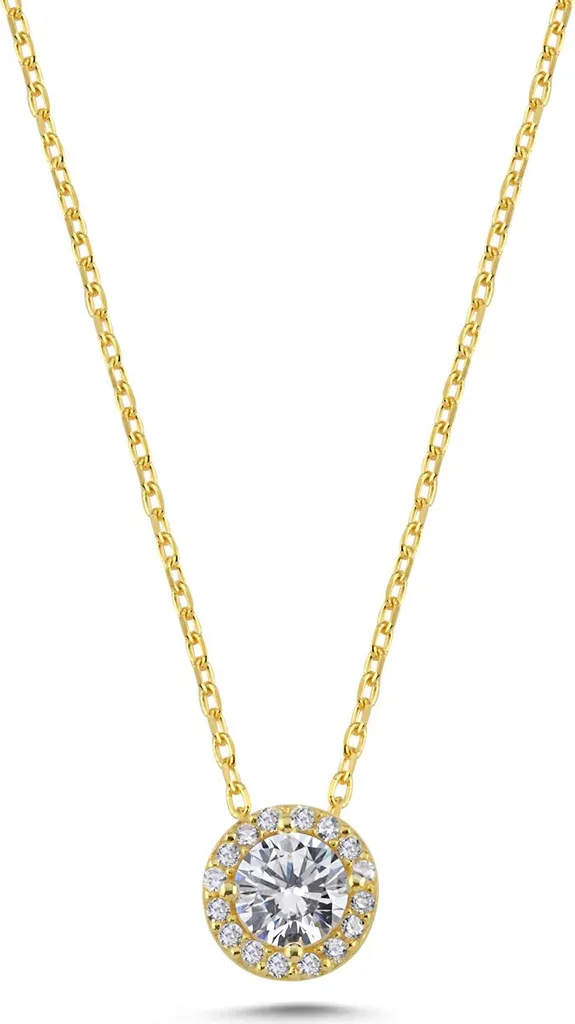 Collier Argent 925 Hypoallergénique - Pendentif Solitaire Zircone 42cm