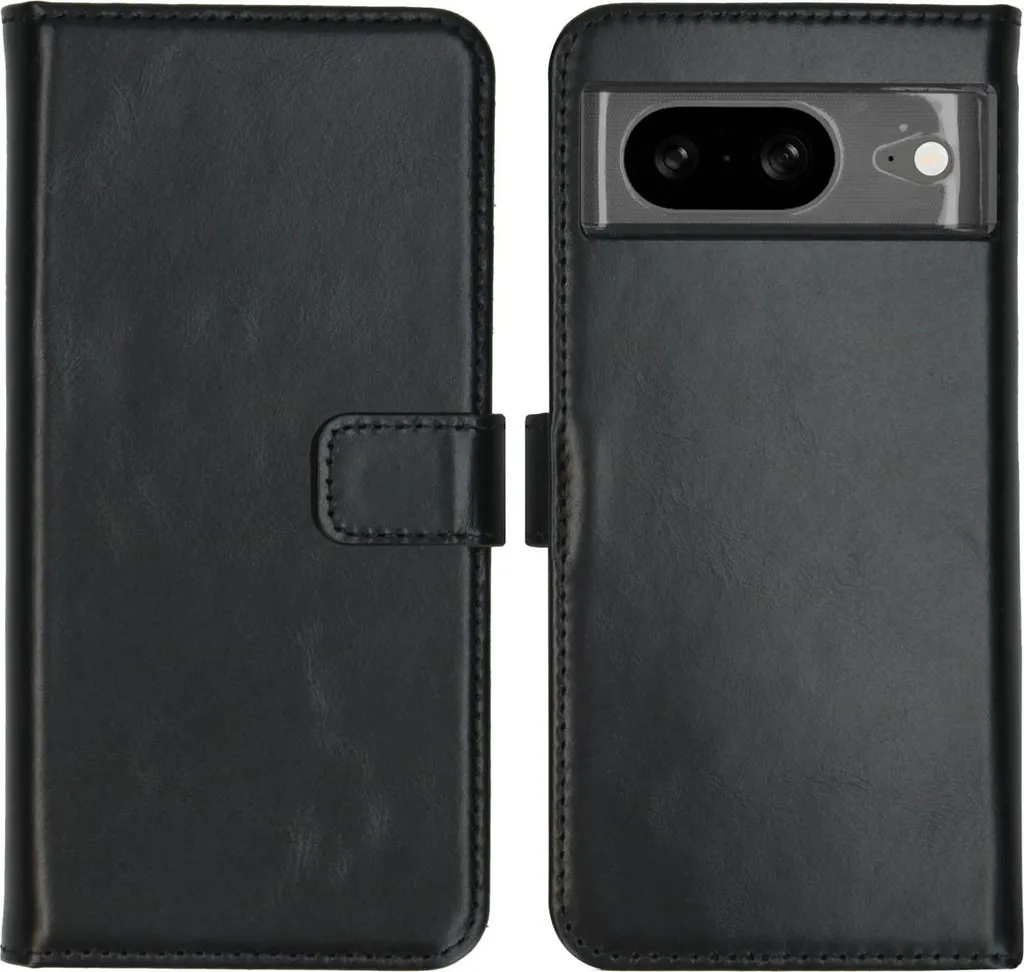 Custodia Selencia in Vera Pelle per Google Pixel 8 - Nero | Wallet Case