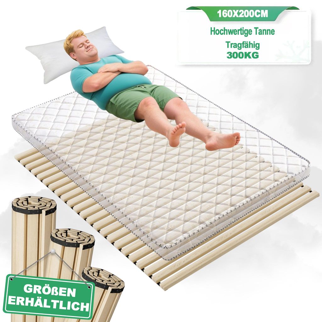 YZNAHRE Lattenrost 160x200cm Lattenroste mit 23 Leisten Produktbild 
