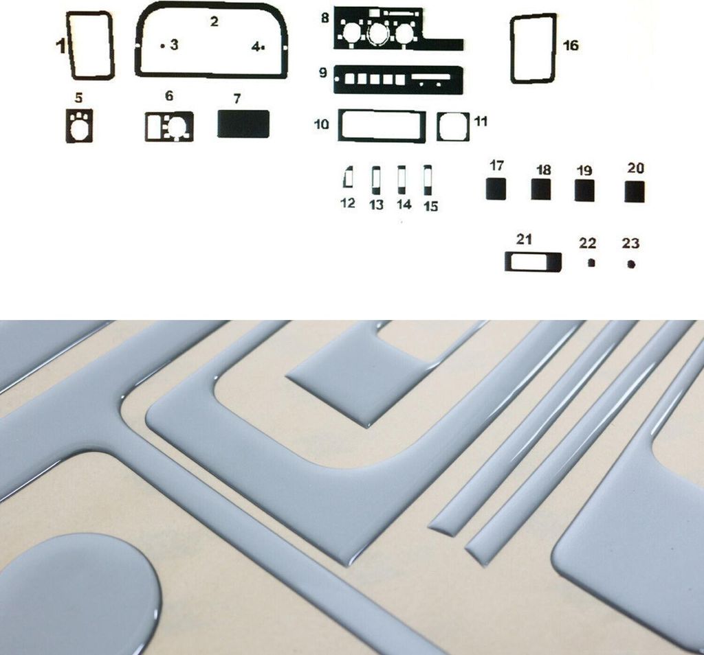 Innenraum Dekor Cockpit für Citroen Jumper 1994-2002 Aluminium Optik 23tlg