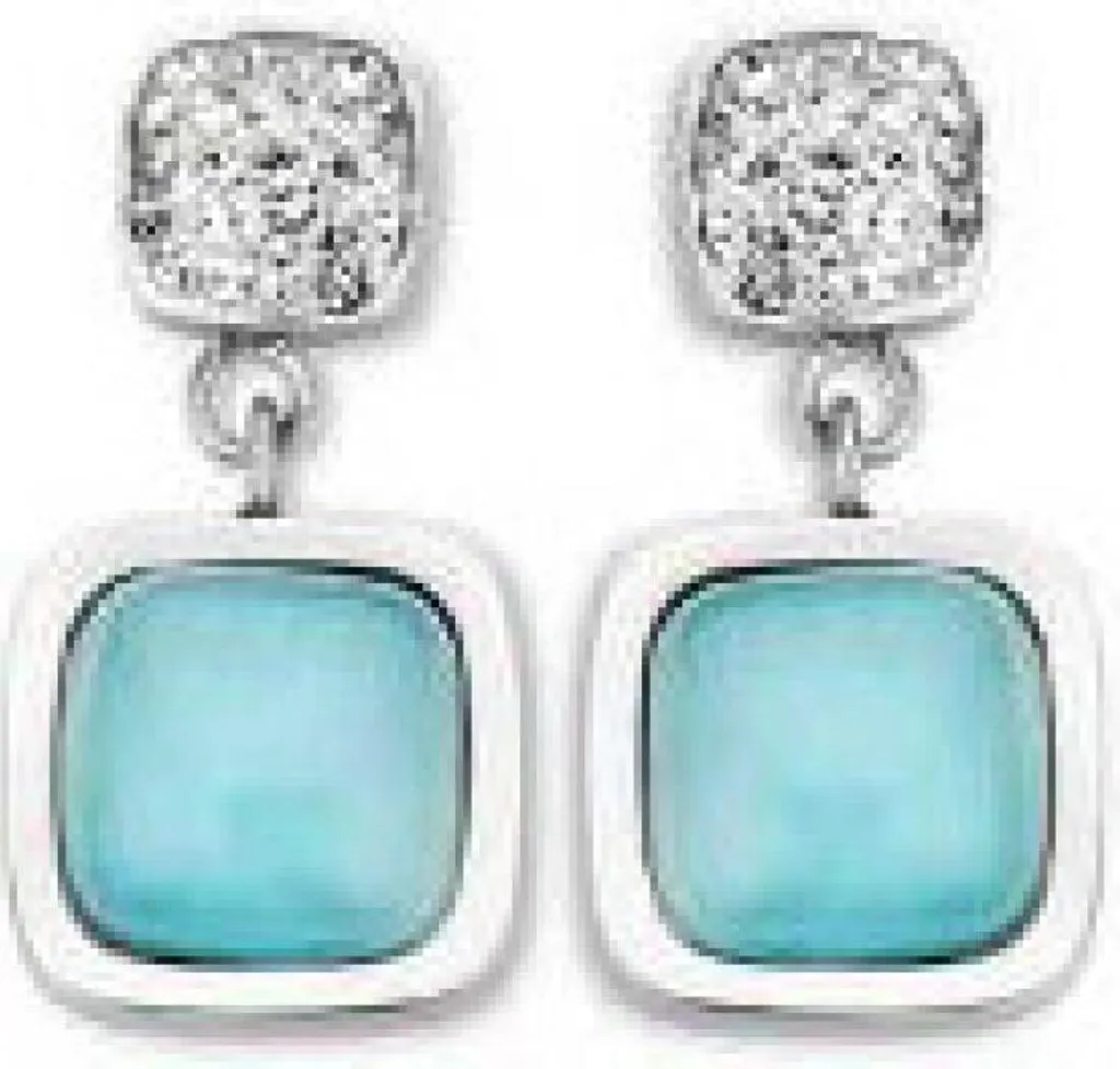 Victoria Orecchini color argento con pietra blu