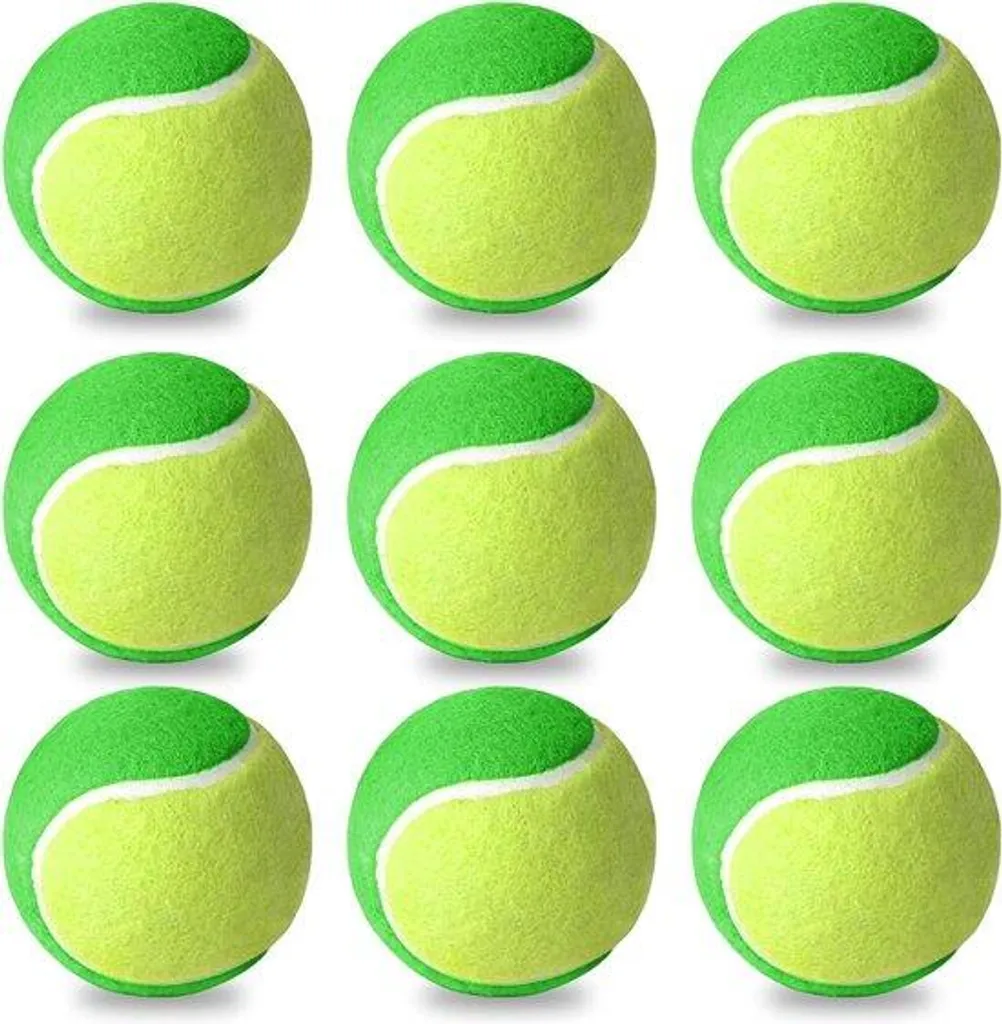 Balles de tennis d'entraînement sans pression x9 vertes débutant