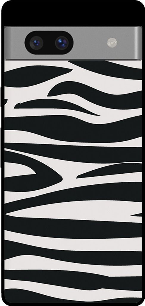 Handyhülle für Google Pixel 7A mit Zebradruck - TPU Backcover Case Zebradesign - Schwarz Weiß