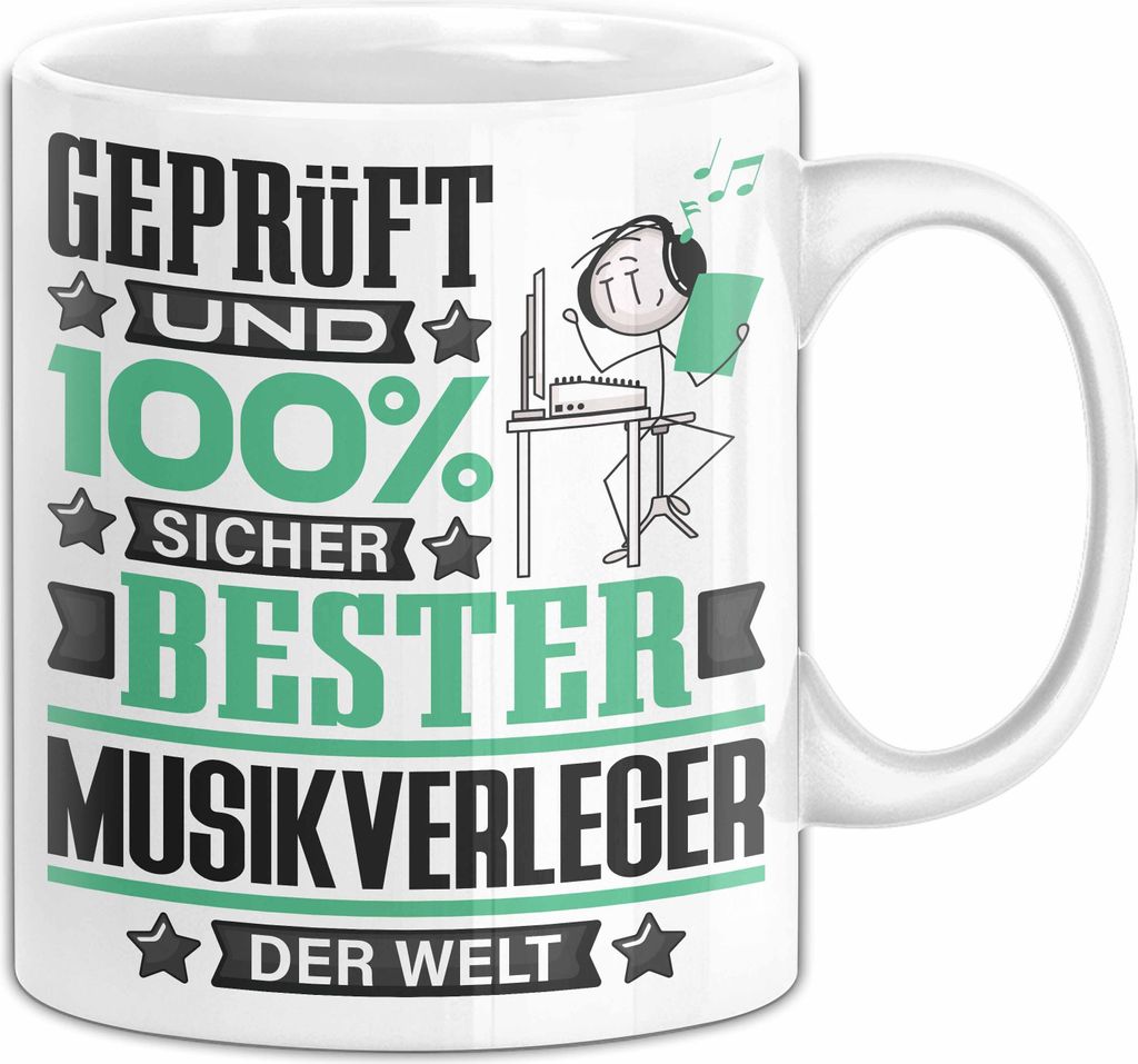 Musikverleger Geschenk Lustiger Spruch für Musikverleger Geschenkidee Bester Musikverleger Der Welt (Weiß)