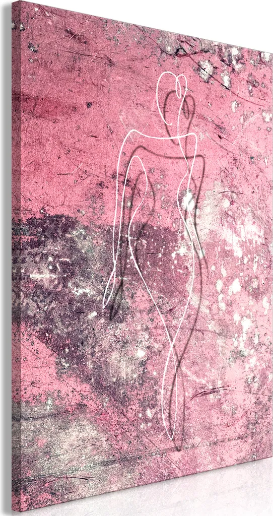 OFFERTA Quadro Silhouette Donna Marmo 60x90 cm Rosa - Stampa su Tela