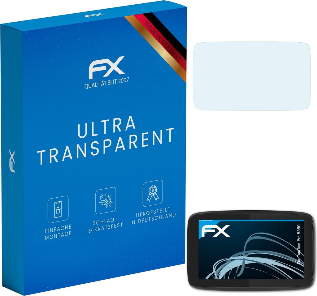 atFoliX FX-Clear 3x Schutzfolie kompatibel mit TomTom Pro 5350 Displayschutzfolie