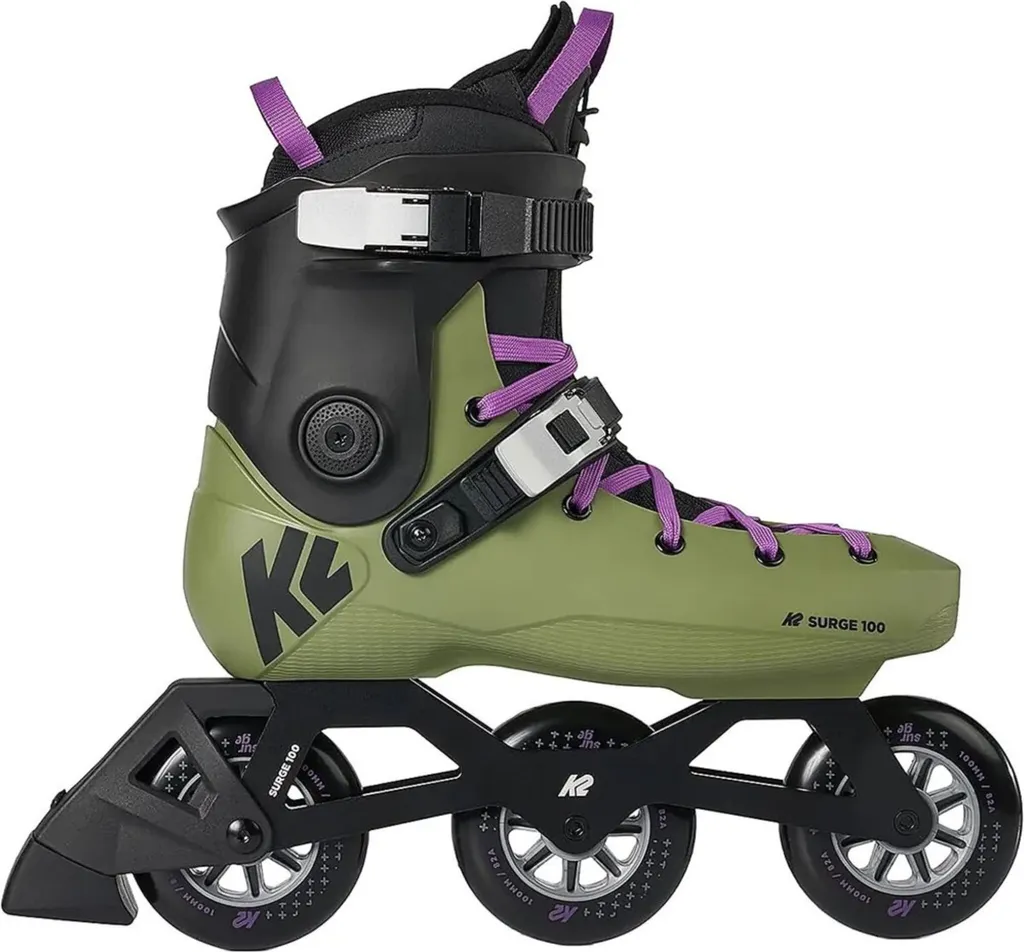 Rollers K2 Surge 100 rollers freeride urbains 3 roues olive - 3